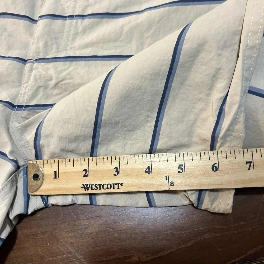 Patagonia Wavefarer Boardshorts Mens 31 Tan Striped Unlined Swim Trunks